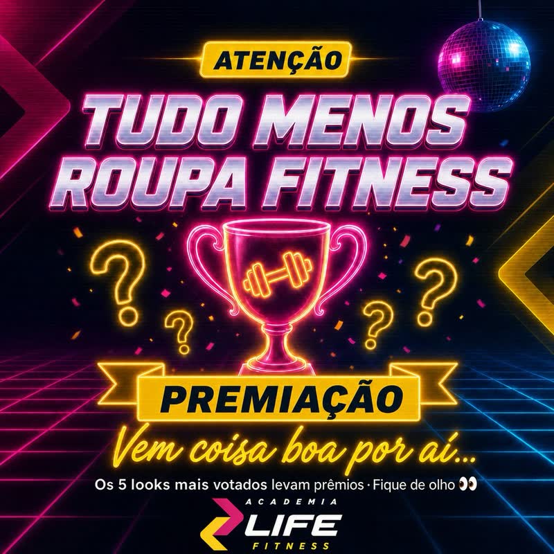 Cartaz: premiação do Tudo Menos Roupa Fitness